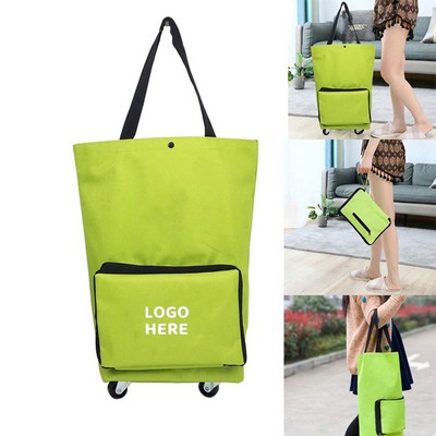 Collapsible Wheeled Folding Shopping Cart Trolley Bag