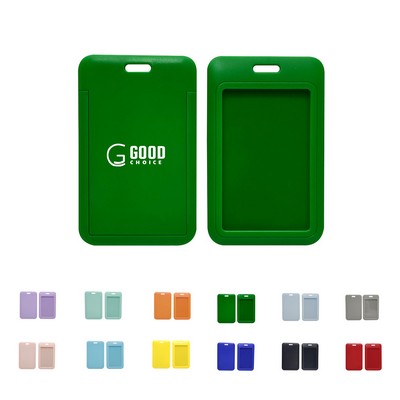 ID Badge Holders Hard Plastic Vertical Card Cases