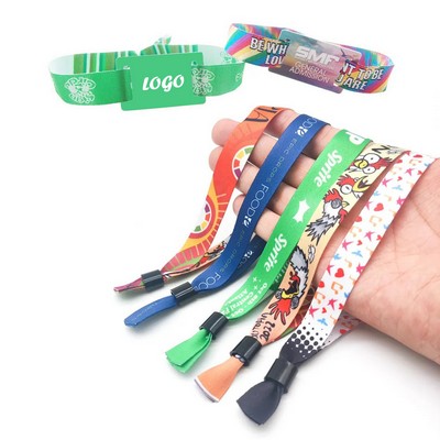 Custom Festival Fabric Woven Cloth Wristbands Chip