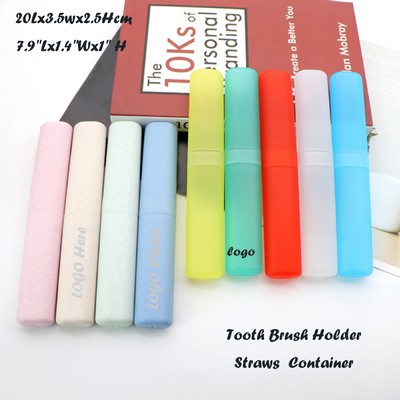 Travel Toothbrush Case Holder Straws Travel Containers