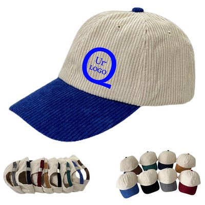 Two-Tone Corduroy Baseball Cap