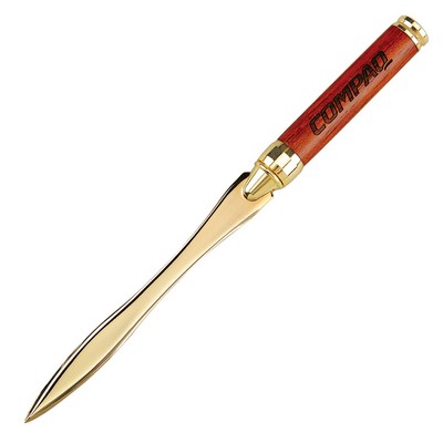 Terrific Timber-11 Letter Opener with Gem-Like Gold Trims