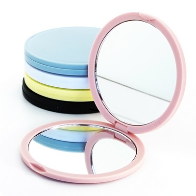 Compact Round Double-Sided Mirror