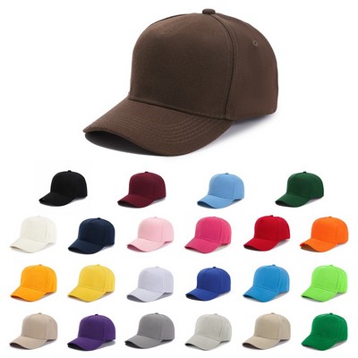 Stock Solid Color Polyester 5-Panel Cap