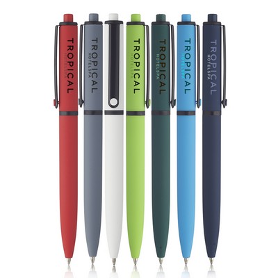 Solid Rubber Coated Plastic Ballpoint Pens