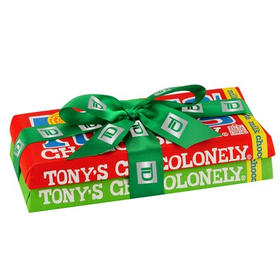 Tony's Chocolonely® Large Chocolate Bar 2 Pack w/ Custom Ribbon (Dark Chocolate Almond Sea Salt)