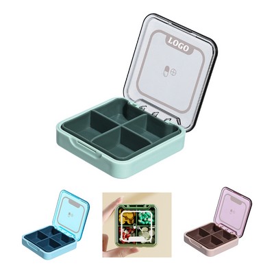 Lockable Plastic Pill Box with 4 Compartments