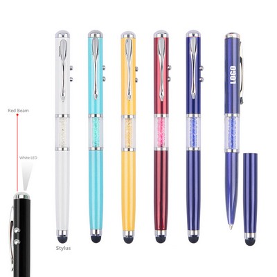 Diamonds 4 In 1 Metal Pen with Stylus