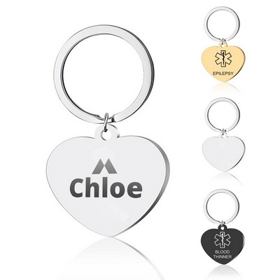 Heart-shaped Metal Pendant Key Chain