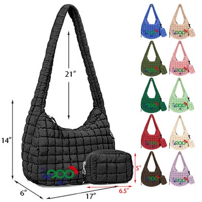 Puffer Tote Bag Large Crossbody Bag Puffy Bag Lightweight Carryall Bag