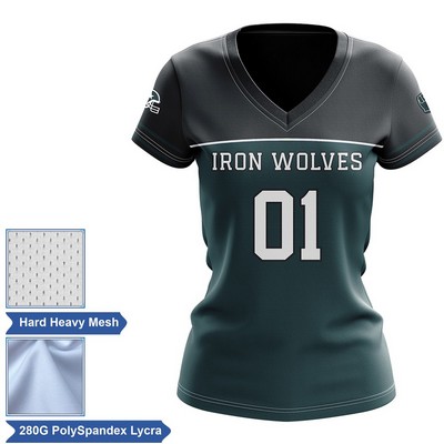 Women's Premium Sublimation Football Fanwear Jersey - Mesh Body, Spandex Sleeves & Shoulder