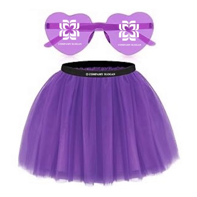 Tutu Skirt and Heart Shaped Sunglasses Set