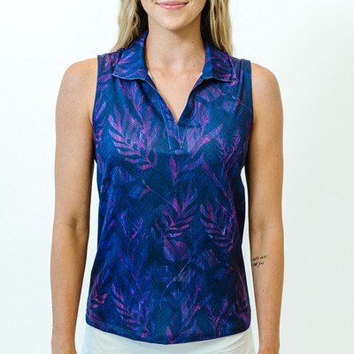 Women's Sleeveless Golf Polo - Violet Vogue