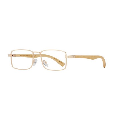 Harris Gold Bamboo Reading Glasses w/Blue Light Filtering