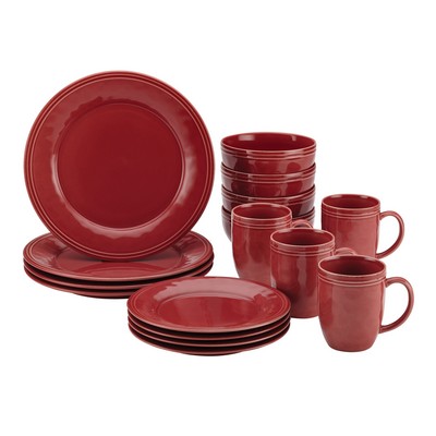 Rachael Ray Cucina 16Pc Dinnerware Set Red