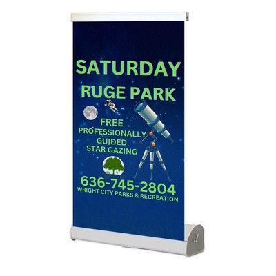 Workhorse - 12" Table Top Retractable Stand - Poly Film Banner. Full Color, No Minimum