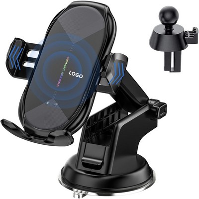 Wireless Car Charger and Phone Holder Combo