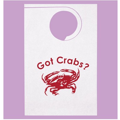 Stock "Got Crabs?" Design Poly Backed Paper Bibs w/Ties Minimum 25 bibs