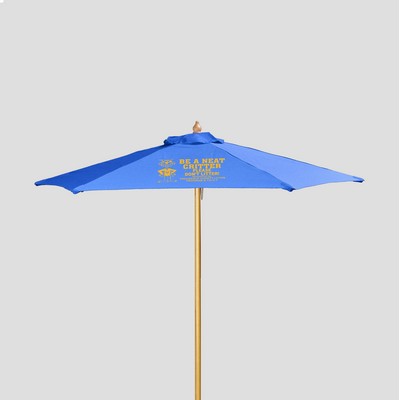 7' Wood Market Umbrella