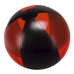 16" Inflatable Translucent Red/Black Beach Ball