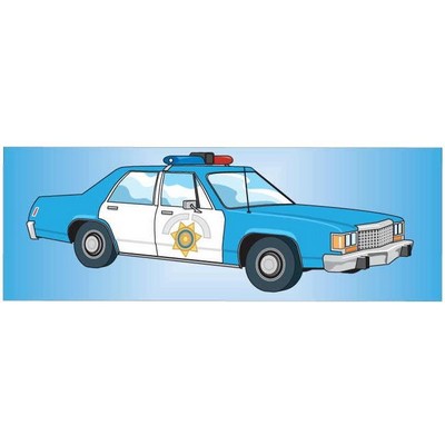 Police Car Panoramic Metal Photo Magnet