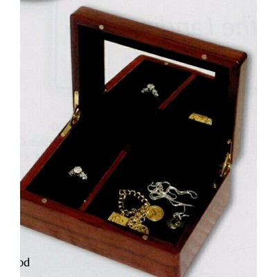 Rosewood Finish Jewelry Box w/ Velvet Lining