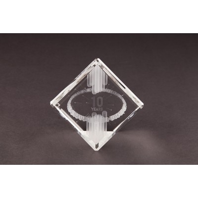 Cut Corner Beveled Crystal Cube Award (4 x 4 x 4")