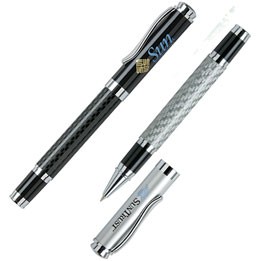 Cap Off Roller Ball Pen w/ Carbon Fiber Barrel