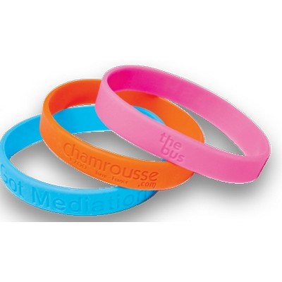 Debossed Silicone Bracelet with Color Fill (1/2")