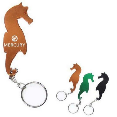 Sea Horse Aluminum Bottle Opener with Keychain