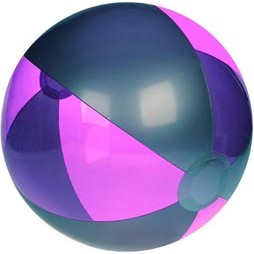 Inflatable Translucent Purple/Silver Beach Ball (16")