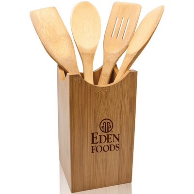 5 Piece Bamboo Utensil Set