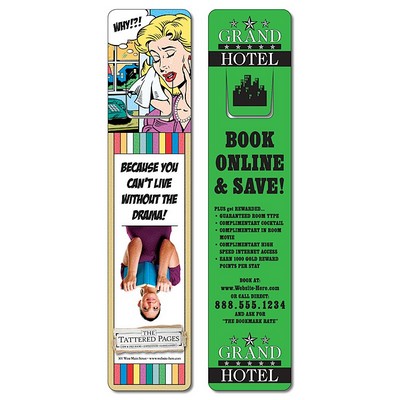 Plastic Bookmark - 1.75x8 Laminated w/Page Holder - 14 pt.