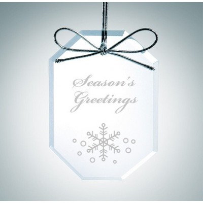 Premium Long Octagon Clear Glass Ornament