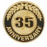 35 Years Anniversary Round Stock Die Struck Pin