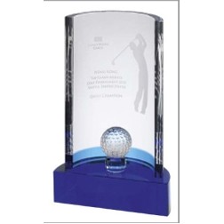 Crystal Series Rectangular Crystal Award w/Half Circle Base