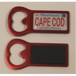 Red Aluminum Bottle Opener Magnet