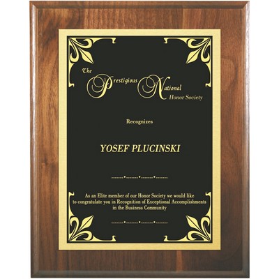 Regent Genuine Walnut Award Plaque 10 1/2"x13"