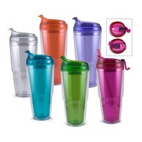 DUAL: 22 oz. DOUBLE WALL ACRYLIC TUMBLER. COLOR IN/CLEAR OUT, DUAL PURPOS