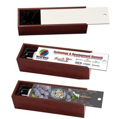 Rosewood Finish Wine Box with Full Color Sublimation Lid