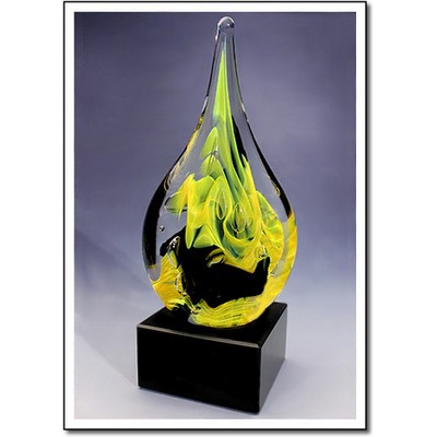 Brimstone Art Glass Sculpture w/ Marble Base (4.5"x11.75")