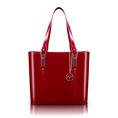 SAVARNA | Red Leather Tablet Tote | McKleinUSA