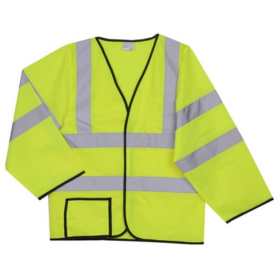 Solid Yellow Long Sleeve Safety Vest (Large/X-Large)