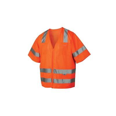 Pyramex Lumen-X Class 3 High Visibility Orange Short Sleeve Vest