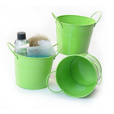 5" Lime Painted Pail w/Side Handles