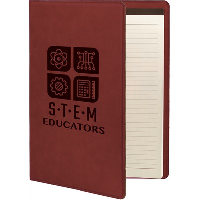 Rose Red Leatherette Portfolio w/Notepad (9.5 x 12)