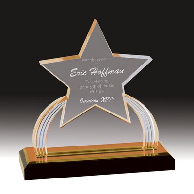 7¼" Gold Carved Star Impress Acrylic Award