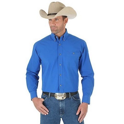 Wrangler® Men's Royal Blue George Strait Relaxed Fit Long Sleeve Shirt