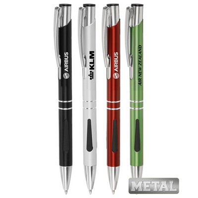 Union Printed - Promotional - Plush - Grip Metal click Pen with 1-Color Logo