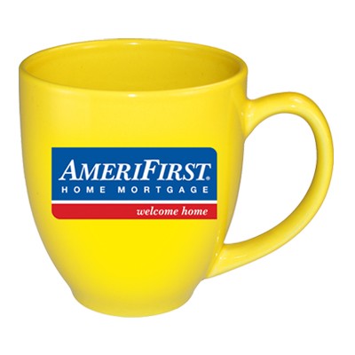 15 Oz. Lemon Yellow Glossy Vitrified Bistro Coffee Mug